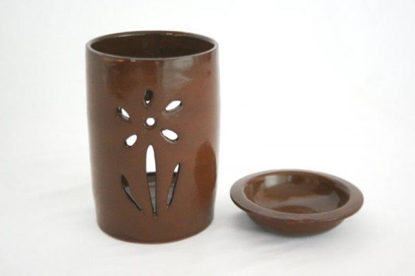 Earthenware Ceramic Cylinder Design Aroma Pot