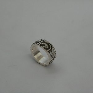 Silver Flat Carving Ring