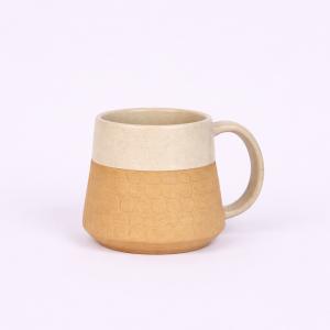 Ceramic Mug with stamping, ceramic mug