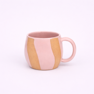 ceramic mug, Glazed-Unglazed Curvy Lines Mug