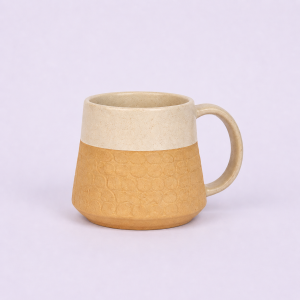 Ceramic Mug with stamping, ceramic mug
