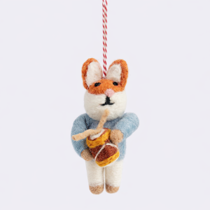 felt, handmade, orange mouse hanging