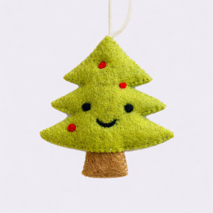 felt, handmade, christmas tree hanging
