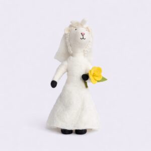 felt, handmade, sheep bride doll