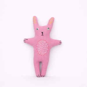 handmade, rabbit with embroidery