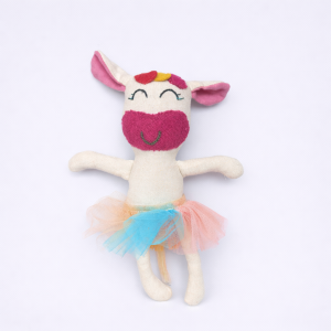 handmade, pig doll with skirt