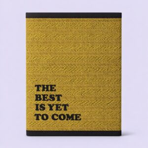handmade, lokta paper, Mustard Quote Black Notebook