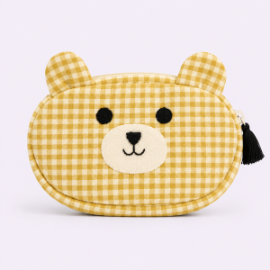 Checkered Bear Purse, cotton purse, handmade, eco friendly, handmade purse, handmade cotton purse, sustainable, ethical, gifting, wallet