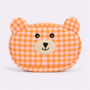 Peach Bear Purse, cotton purse, handmade, eco friendly, handmade purse, handmade cotton purse, sustainable, ethical, gifting, wallet