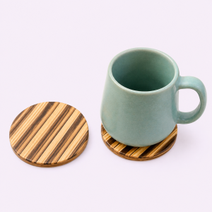 Circle Full Stripped Tea Coaster, sustainable, ethical, table accessories, handmade, eco friendly, coffee mugs, dining