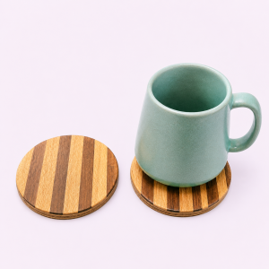 Large Stripped Tea Coaster, sustainable, ethical, table accessories, handmade, eco friendly, coffee mugs, dining