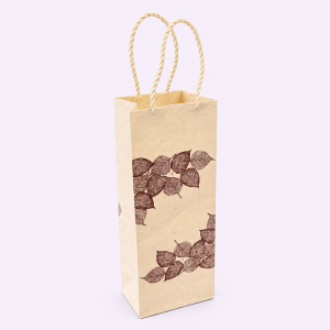 Leaf Design Wine Bag, handmade, ethical, sustainable, eco friendly, wine bag, gifting