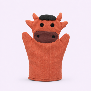Cow Hand Puppet, hand puppet, sustainable, ethical, handmade, eco friendly, children, play, educational, gifting