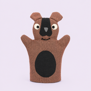 Dog Hand Puppet, hand puppet, sustainable, ethical, handmade, eco friendly, children, play, educational, gifting