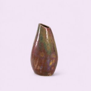 Handmade Luster Raku bud shaped vase from Nepal