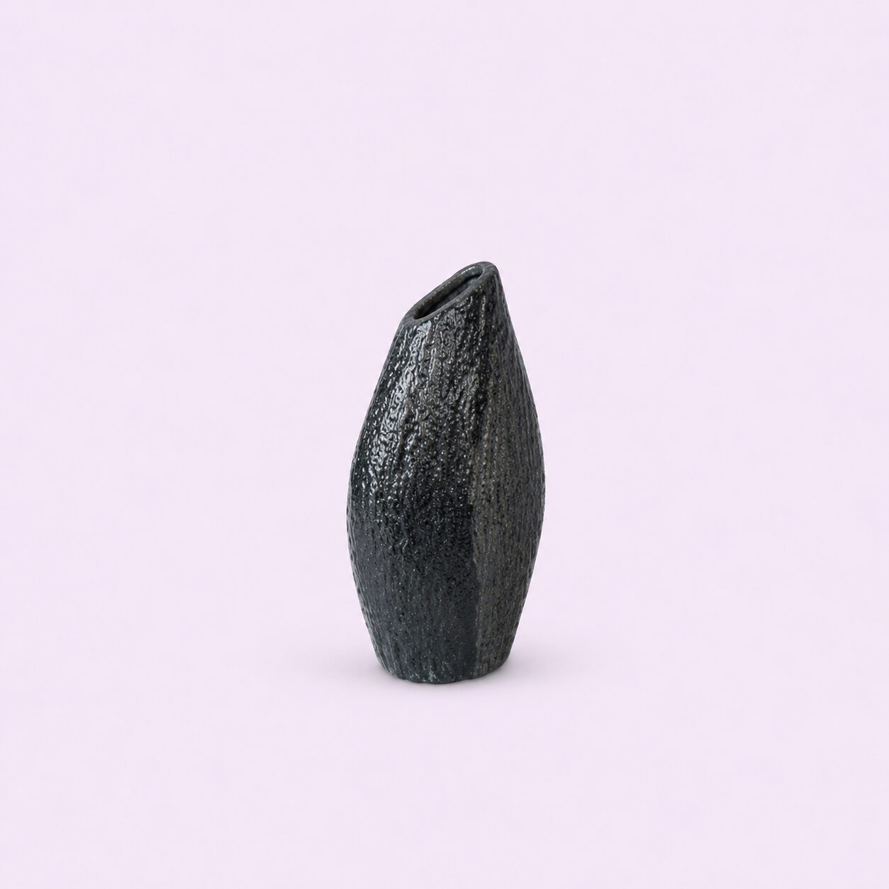 Handmade Raku Matte bud shaped vase from Nepal