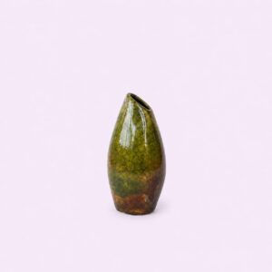 Handmade Luster Raku bud vase from Nepal