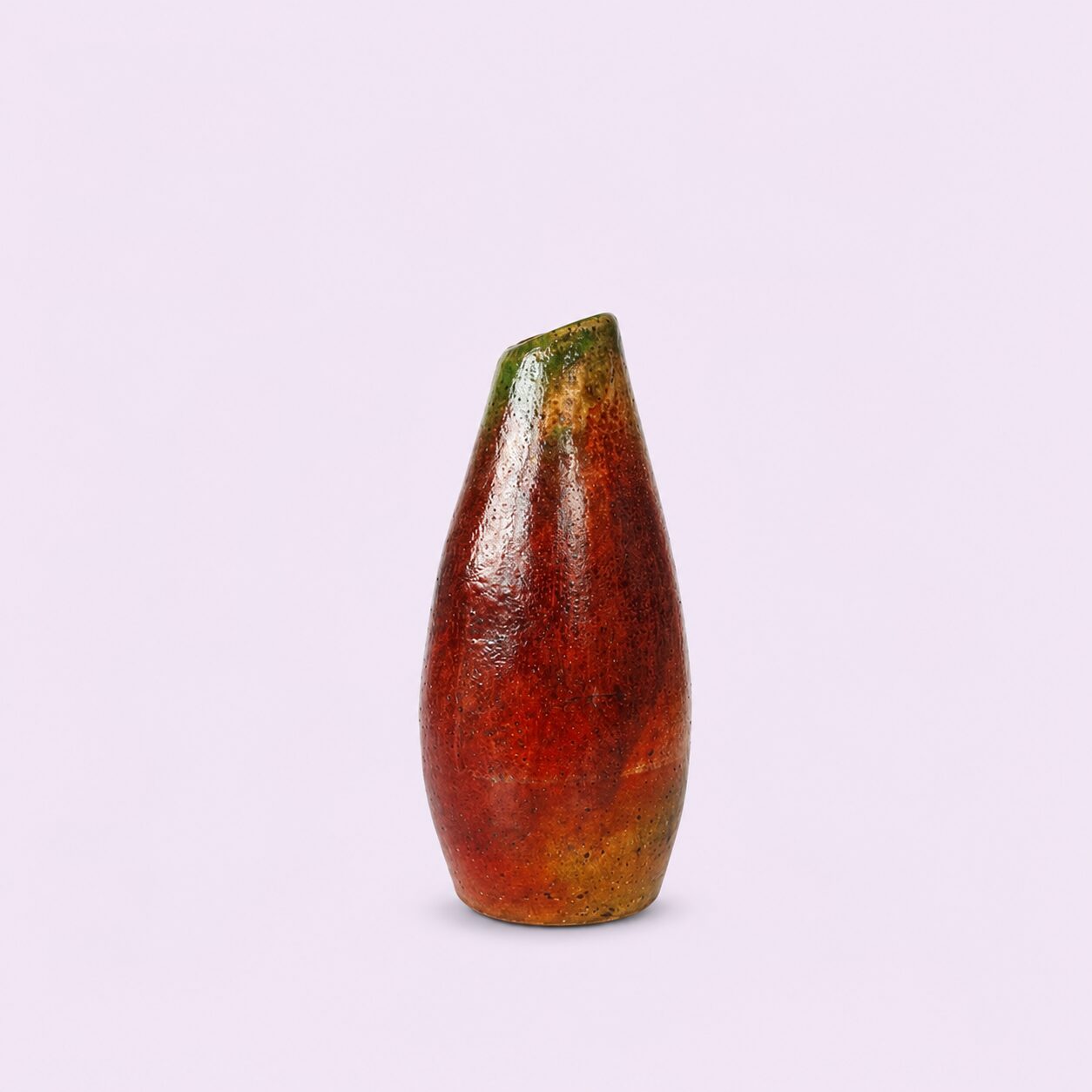 Handmade Luster Raku bud shaped vase from Nepal, flower vase for gift