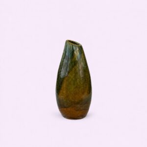 Handmade Luster Raku bud vase from Nepal