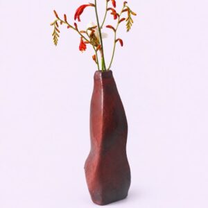 Handmade Copper Raku Origami vase from Nepal