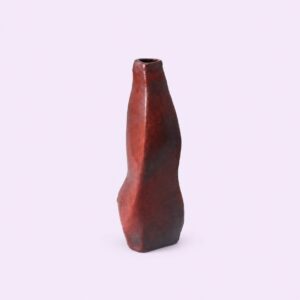 Handmade Copper Raku Origami vase from Nepal